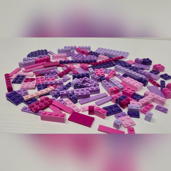 Lego Lot Mixed Pinks &Purples Bricks, Tiles & Plates (150pcs) - Picture 3 of 8